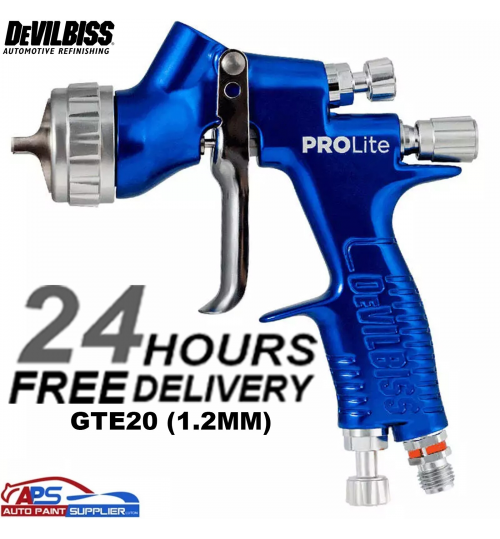 DeVilbiss Gravity GTi ProLite Blue TE20 Air Cap Spray Gun 1.2mm Tip